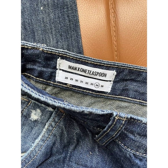 NWT One Teaspoon Mr. Golds Cowboy Paint Splatter Relaxed Fit Jeans Sz 34 X 29 - Picture 11 of 13